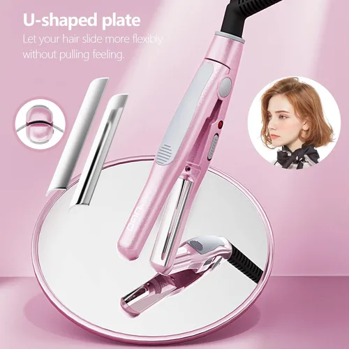 Miniatura 3 de DAN Technology, Plancha de pelo pequeña para cabello corto, mini plancha de pelo de 1/2 pulgada, plancha plana de viaje de doble voltaje, placas