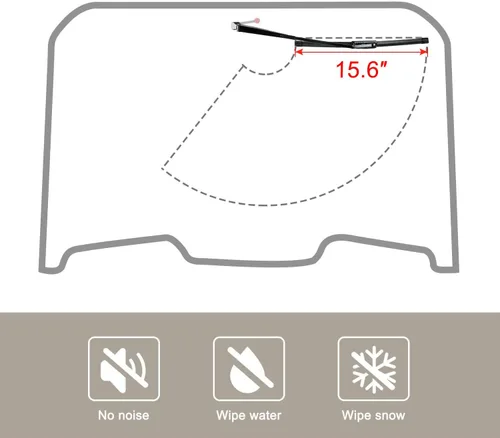 Miniatura 5 de Limpiaparabrisas universal para UTV y carrito de golf con brazo de limpiaparabrisas manual Diseño de metal sinterizado resistente para todo tipo