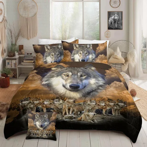 Miniatura 10 de Sleepwish - Juego de edredón de carlino, juegos de ropa de cama de perro de 4 piezas para cama individual, edredón gris reversible para chicos