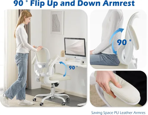 Miniatura 6 de TRALT Silla Ergonómica de Oficina - Silla de Escritorio con Soporte Lumbar Ajustable Silla de Computadora - Silla Cómoda de Malla con Reposabrazos