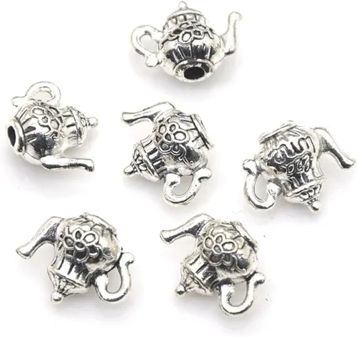 Miniatura 4 de JKJF 30 dijes de metal para tetera, taza de té, mini colgantes de taza de café, dijes vintage para tetera, colgante a granel para manualidades