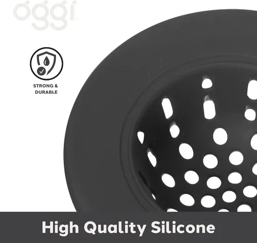 Miniatura 5 de OGGI Colador de silicona para fregadero de cocina, colador de drenaje de fregadero, tapón de drenaje, tapón de fregadero, borde de 4.6 pulgadas
