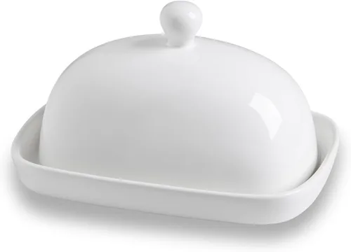 Miniatura 18 de Sweejar Mantequillera de cerámica con tapa para encimera, recipiente para mantequilla de porcelana con mango de perilla, recipiente para mantequilla