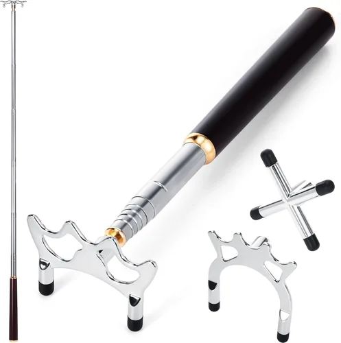 Miniatura 9 de Skylety Retractable Billiards Cue Snooker Pool Bridge Stick with 3 Pieces Removable Bridge Head, Snooker Set Billiards Pool Cue Accessory for Pool
