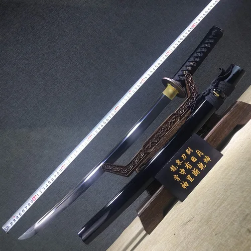 Miniatura 3 de Katana corta hecha a mano japonesa Wakizashi Samurai Espada T10 Acero Arcilla Templada Hoja