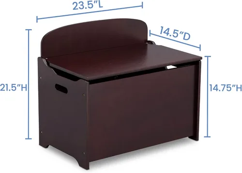 Miniatura 5 de Delta Children MySize - Escritorio con silla con compartimento de almacenamiento + caja de juguetes MySize Deluxe, chocolate oscuro (paquete)