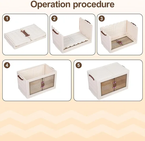 Miniatura 6 de Organizador de armario con contenedores extraíbles, estante de almacenamiento apilable de 4 capas para sala de estar y dormitorio, fácil montaje