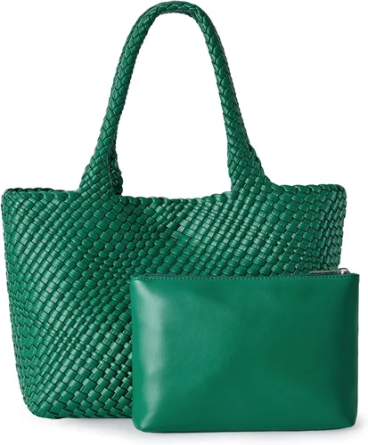 Miniatura 15 de Bolso de hombro tejido para mujer, asa superior de moda, piel vegana suave