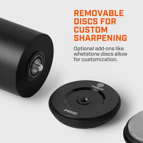Miniatura 7 de TUMBLER Pro Rolling Knife Sharpener™ - Afilado de cuchillos hecho fácil - Kit de afilado de cuchillos rodante con sistema de disco removible - Negro