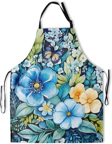 Miniatura 19 de Delantal colorido de poliéster Grooming Delantales con bolsillo para barbacoa Cocina Pintura Adultos German Shepherd