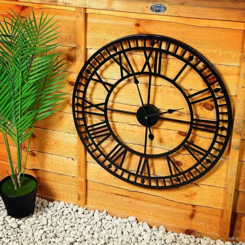 60CM Large Metal Wall Clock, Antique Vintage Retro Style, Non-Ticking Silent Movement, Ideal for Home, Office, Bar, Cafe, Hotel Décor