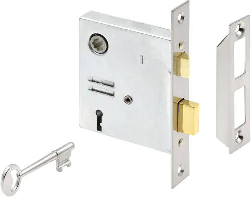 Miniatura 6 de Prime-Line E 2294 estilo clásico – cerradura empotrable ensamble, 5–1/2 pulgadas Placa frontal, acero cubierto en latón