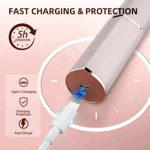 Miniatura 2 de Remoción de vello facial para mujeres, afeitadora portátil, removedor de pelo sin dolor recargable para la cara, labios superiores, barbilla, pelusa