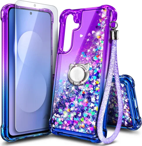 Miniatura 90 de NGB Diseñada para funda Samsung Galaxy Note 10+ (Plus), Rosa/Aguamarina Funda con Purpurina Líquida Brillante Linda para Mujeres Niñas Niños