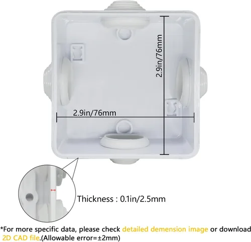 Miniatura 3 de LeMotech Caja de conexiones, plástico ABS IP55 resistente al agua y al polvo, caja eléctrica universal, caja de proyectos para exteriores e