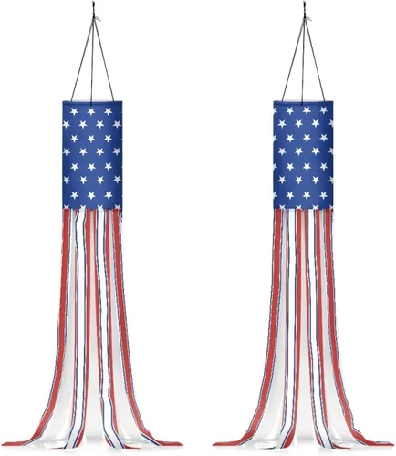 Miniatura 26 de Windsock - Calcetín de viento reutilizable suave de Navidad para colgar al aire libre para jardín, árbol, fiesta, decoración de bandera, calcetines