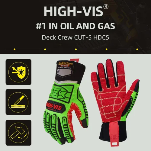 Miniatura 2 de Seibertron Guantes de aceite y gas de rescate de seguridad resistentes a los cortes, resistentes a los cortes, mecánicos antiimpactos, serie High-Vis