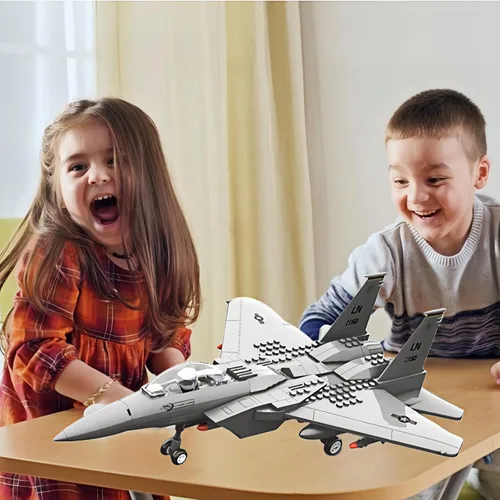 Miniatura 5 de Avión de combate F-15 Eagle militar compatible con Lego, avión de juguete de 270 piezas para niños de 10 años en adelante y adultos, juguetes