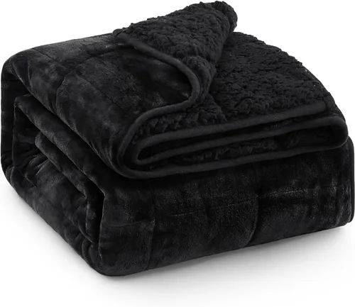 Miniatura 21 de Manta con Peso de Vellón Sherpa para Adultos Excelente para Dormir, 15 libras de Doble Cara Suave y Difusa Mantas Pesadas para Sofá Cama Sofá