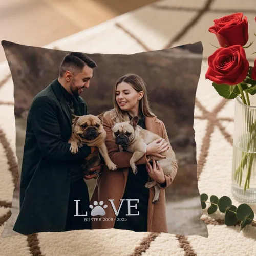 Miniatura 5 de Personalized Pet Photo Pillow Case Using one pet Image and Custom Text offering Home décor Personality and Giving a Sweet Gift Touch