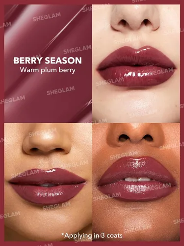 Miniatura 3 de SHEGLAM PoutPerfect - Lápiz labial sólido hidratante no pegajoso con aceite de coco, temporada de bayas
