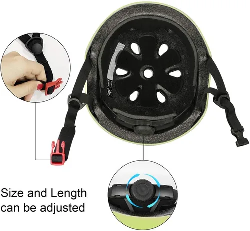 Miniatura 5 de Besttravel Casco para niños, casco ajustable para niños pequeños de 3 a 8 años de edad, para niños y niñas, seguridad multideportivo Verde