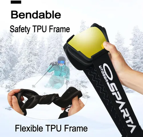 Miniatura 6 de OUTDOOR SPARTA OTG - Gafas de esquí para hombres, mujeres y jóvenes, 100 % protección UV y antirreflejos