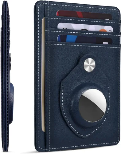 Miniatura 6 de RUNBOX Carteras de cuero minimalistas y delgadas con bloqueo RFID para bolsillo frontal, portatarjetas para hombres y mujeres, regalos para hombres