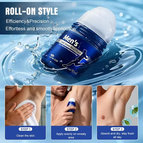 Miniatura 4 de Desodorante enrollable para hombre, antitranspirante 48H, protección duradera contra el sudor y el olor, 4 x 1.7 fl oz antitranspirante, ligeramente