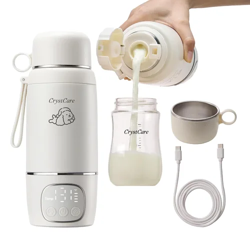 Miniatura 9 de Calentador de biberones portátil para viajes, calentador de leche materna y fórmula de calentamiento rápido con batería de 16,000 mAh, calentador