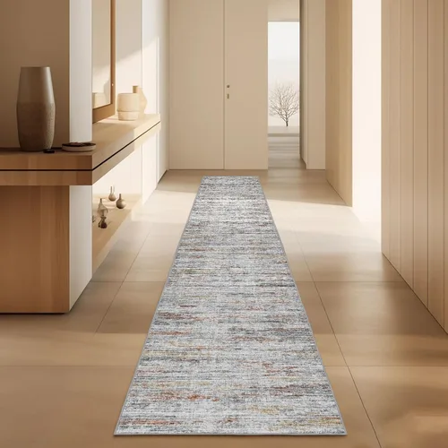 Miniatura 72 de Alfombras para pasillos antideslizantes 2x8, alfombra de pasillo moderna lavable para entrada, alfombra de piso suave resistente a manchas para Gris