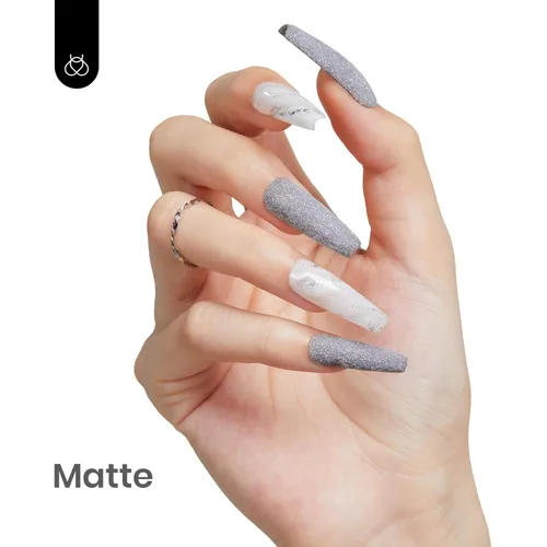Miniatura 5 de Beetles - Esmalte de uñas de gel gris – 1 unidad de 0.5 onzas fluidas de color gris sólido para remojar con lámpara LED UV, decoración de manicura