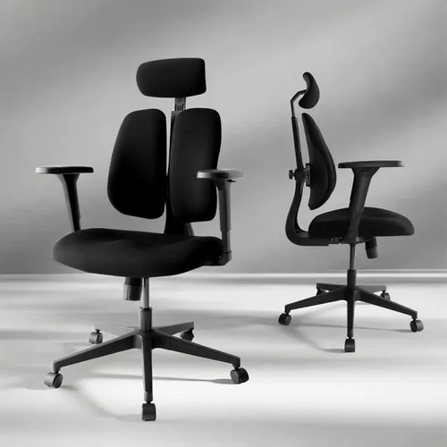 Miniatura 7 de Silla de oficina ergonómica, soporte lumbar dinámico con respaldo dividido, asiento grueso de espuma moldeada de alta densidad, reposabrazos