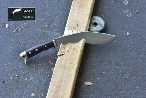 Miniatura 6 de GK&CO. Kukri House Auténtica hoja Kukri de 10 pulgadas con mango de madera rosa de espiga completa, funda de cuero rojo Kukri/Khukuri, hecho a mano