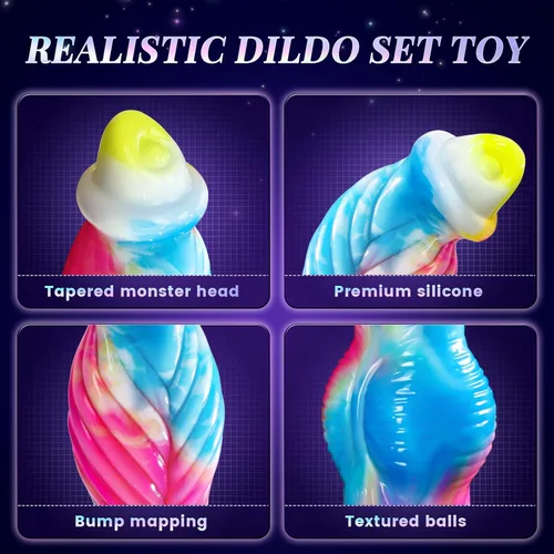 Miniatura 6 de Consolador de empuje juguetes sexuales vibrador - 10.2 pulgadas 4 en 1 enormes consoladores gruesos juguetes anales, monstruo consolador grande