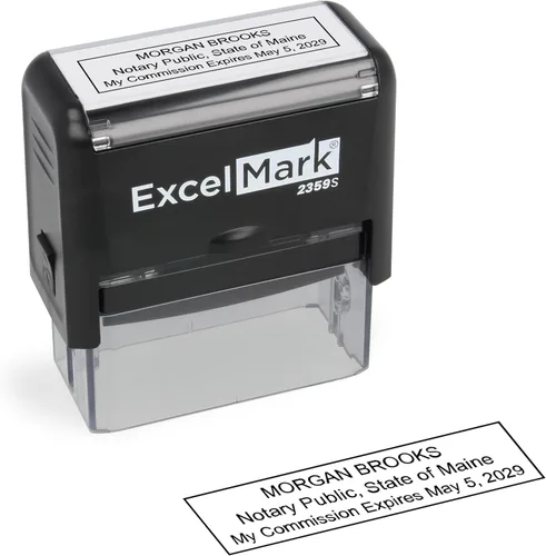 Miniatura 39 de ExcelMark Sello Notarial para los 50 Estados - Sello Oficial del Estado - Texas Negro