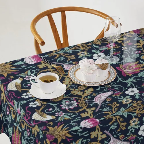 Miniatura 15 de Mantel Floral Retro de Pájaros, Diseño Original Bohemio William Morris Estampado Cubierta de Mesa para Hogar Picnic Fiesta Comedor Cocina William