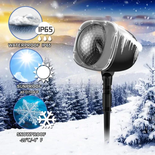 Miniatura 3 de Proyector de luces de nieve de Navidad, proyector de luz LED de Halloween, luces de vacaciones al aire libre con lámpara giratoria transparente