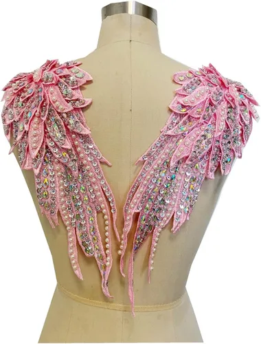 Miniatura 11 de Hecho a mano con diamantes de imitación para coser de 18 colores, apliques de encaje de perlas para coser a mano, parches para accesorios de ropa