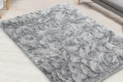 Miniatura 14 de Alfombra de piel sintética suave y sedosa, de 8 x 10 pies, alfombra negra esponjosa de oveja, alfombra rectangular para sala de estar, dormitorio