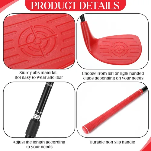 Miniatura 4 de Realspring Juego de palos de golf ajustables para patio trasero, palos de astillado de plástico, bolas de plástico para exteriores, interiores