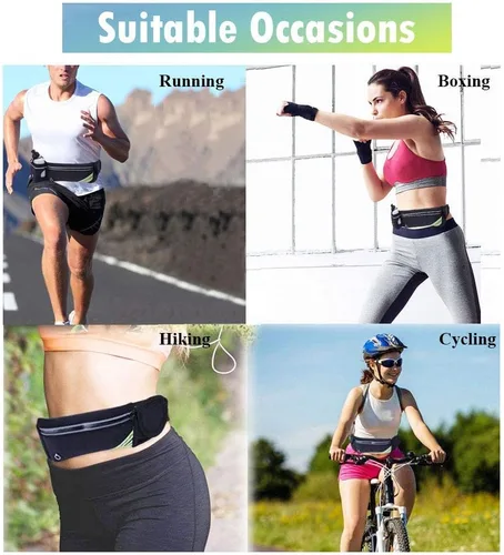 Miniatura 7 de Riñonera impermeable para correr y botella de agua, bolsa deportiva para hombres y mujeres, bolsa de cintura para corredores, soporte de teléfono