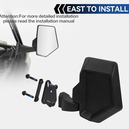 Miniatura 3 de Espejo Defender, espejo lateral UTV para sin puerta y puerta media y puerta completa, espejos UTV ajustables compatibles con Can Am Defender HD5 HD7
