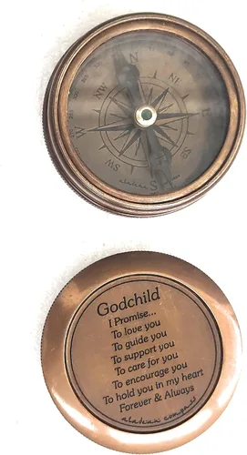 Miniatura 5 de Regalo para la brújula ahijada Ahijada ahijada – I Promise to Love You, regalos de bautismo, confirmación de comunión cristiana, regalos