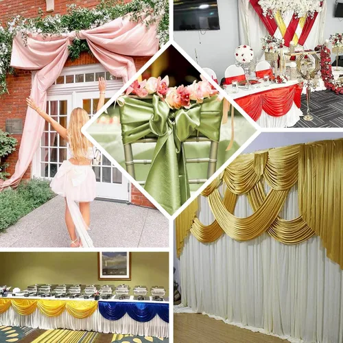Miniatura 5 de Efavormart - Perno de satén para banquetes de boda de 54 pulgadas de ancho x 10 yardas, tela al por mayor, para decoración de fiestas, eventos, Beige