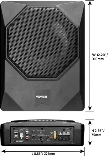 Miniatura 5 de Sound Storm Laboratories US8K 8 Pulgadas Subwoofer de Audio para Coche con Potencia Bajo el Asiento - 800 Vatios Máx, Perfil Bajo, Amplificador