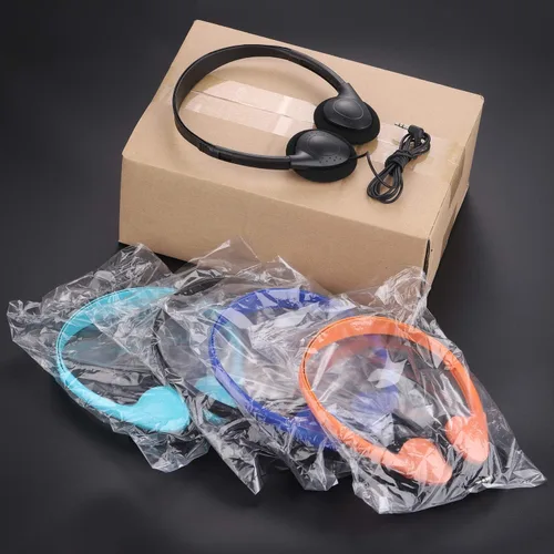 Miniatura 7 de CN-Outlet Auriculares para niños para el aula a granel multicolor, paquete de 5, auriculares al por mayor para niños, perfectos para escuelas