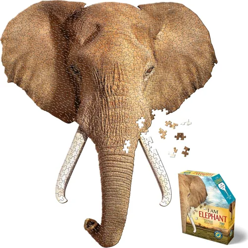 Madd Capp ELEPHANT - Rompecabezas de 700 piezas para mayores de 10 a 3007 años, borde único en forma de animal, tamaño de póster, corte aleatorio