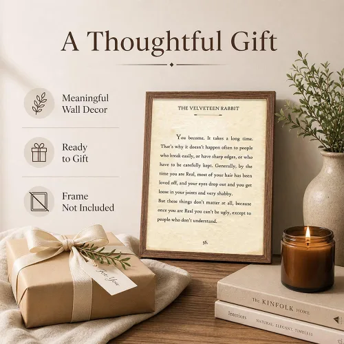 Miniatura 2 de The Velveteen Rabbit - You Become - Impresión de páginas de citas literarias sin marco de 11 x 14 pulgadas, gran póster de regalo con cita
