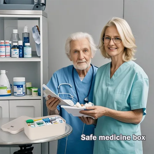 Miniatura 3 de Caja de seguridad pequeña, caja de bloqueo de medicamentos con código, caja de almacenamiento con cerradura para refrigerador, cajas para Crema